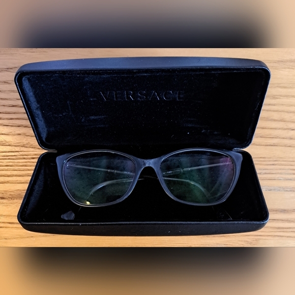 EUC Versace VE3293 Black & Grey TyeDye CatEye Casual Reading Glasses Frames - Picture 2 of 15